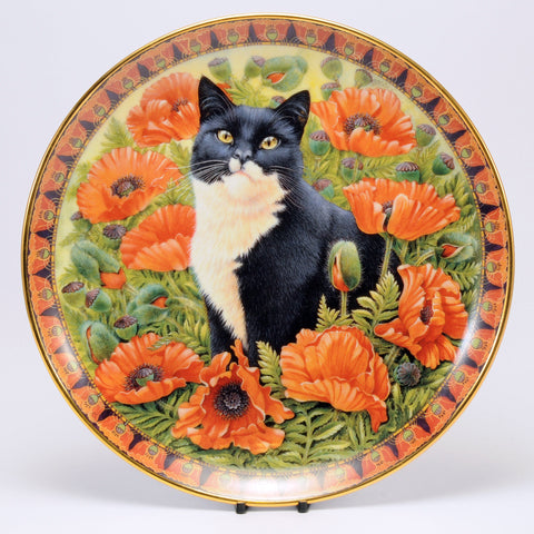 Decorative Cat Plate, Danbury Mint Posky
