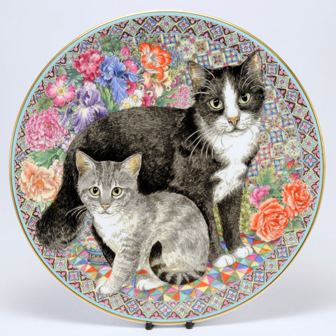 Decorative Cat Plate, Royal Worcester Purrfect friends