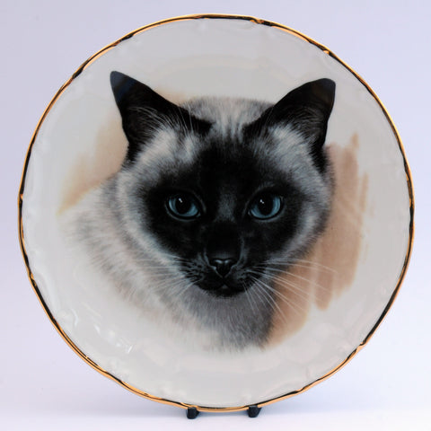 Decorative Cat Plate IJL Giftware Siamese