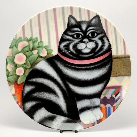 Decorative Cat Plate, Department52 Cat on mat, by Martin Leman