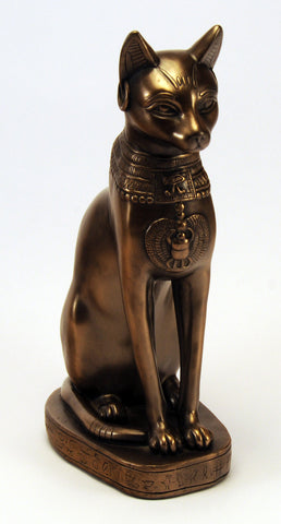 Egyptian bastet cat figurine brass finish