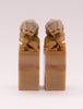 pair soapstone foo dog stamps figurine