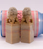 pair soapstone foo dog stamps figurine