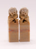 pair soapstone foo dog stamps figurine