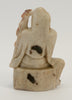 small carved soapstone wiseman holding peach staff 030