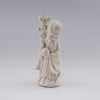 white porcelain figurine blanc de chine wiseman staff peach