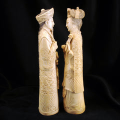 pair chinese ivory emperor and empress