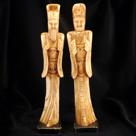 pair chinese bone emperor and empress