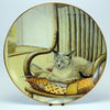 Decorative Cat Plate, Quiet Moments  Twiggy cat napping.