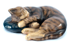 Sleeping Cat on a Pillow Figurine hand painted