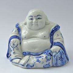 buddah sitting porcelain blue
