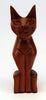 Small carved cat, upright with sharp features