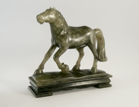 carved green soapstone horse