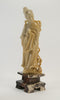 carved soapstone lady holding fan 010