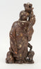 carved soapstone wiseman holding staff stork boy 050
