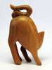 Carved wood cat, ready to pounce