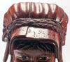 carved wood indian female face