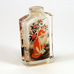 chinese cat snuff bottle painted