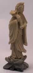 chinese soapstone carving lady staff