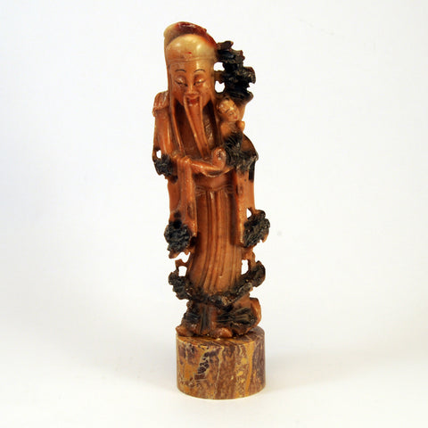 chinese soapstone happy man with boy 1