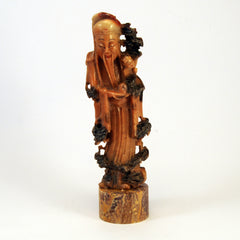 chinese soapstone happy man with boy 1