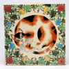 Decorated Ceramic Tiles Cat in flowers by Florian