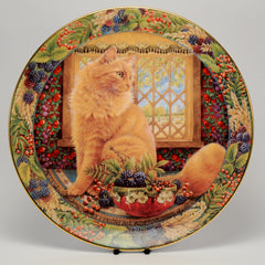 Decorative Cat Plate Royal Doulton  Lesley Anne Ivory  Dandelion at the autumn window