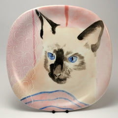 Decorative Cat Plate  Collection Coeur Minou ettes by C. Pradalie  Siamese