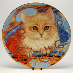 Decorative Cat Plate, Hamilton Collection  Sue Ranford, Kitten Yarn