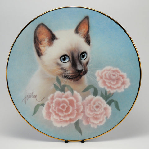 Decorative Cat Plate, HC  Siamese Summer