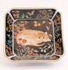 japanese porcelain dish painted cat amongst flowers 310