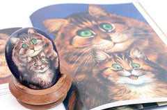 louis wain mother and child painted stone and book 300