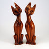 pair carved wood cats 1