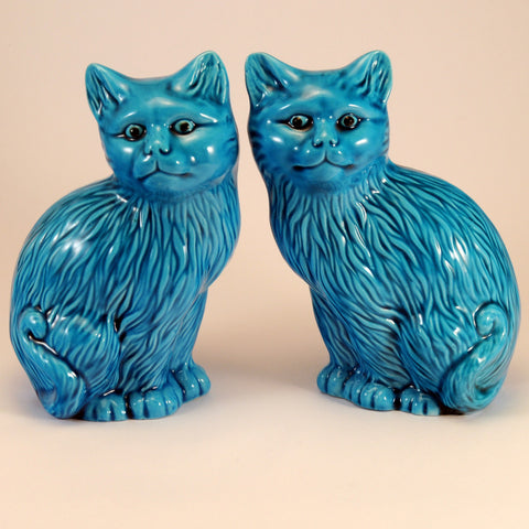 pair chinese turquoise cats