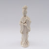 white porcelain figurine blanc de chine lady fan 